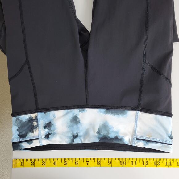 Lululemon Leggings Womens Size 6 Pace Queen Blooming Pixie Aquamarine Yoga Run - Picture 4 of 7